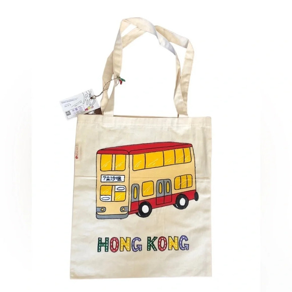 Hong Kong Canvas Eco Friendly Natural Cotton Tote Bag brand new - Picture 1 of 9